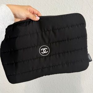 Chanel Black Quilted Laptop/Tablet Pouch (GWP)